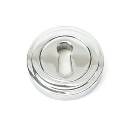 [45688] Polished Chrome Round Escutcheon (Art Deco) - 45688