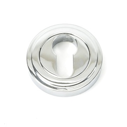 [45712] Polished Chrome Round Euro Escutcheon (Art Deco) - 45712