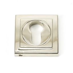 [45718] Polished Nickel Round Euro Escutcheon (Square) - 45718