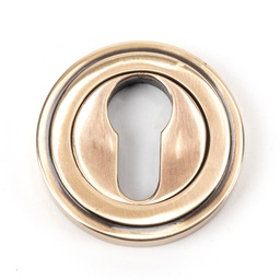 [46126] Polished Bronze Round Euro Escutcheon (Art Deco) - 46126