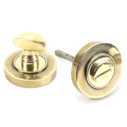 [45731] Aged Brass Round Thumbturn Set (Plain) - 45731