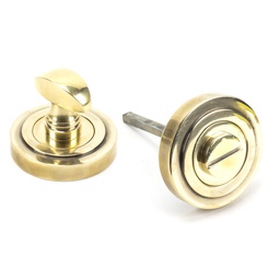 [45732] Aged Brass Round Thumbturn Set (Art Deco) - 45732