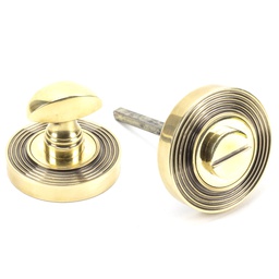 [45733] Aged Brass Round Thumbturn Set (Beehive) - 45733