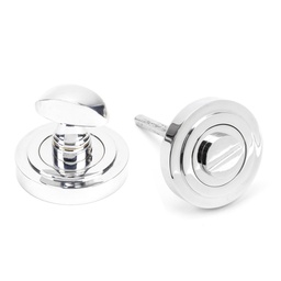 [45736] Polished Chrome Round Thumbturn Set (Art Deco) - 45736