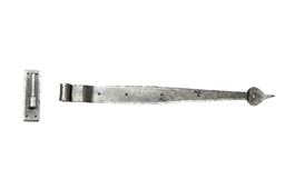 [91474] Pewter 24" Hook & Band Hinge - Cranked (pair) - 91474