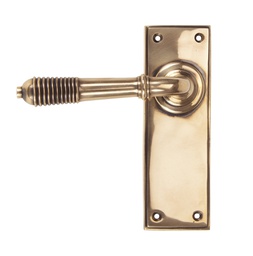 [91914] Polished Bronze Reeded Lever Latch Set - 91914