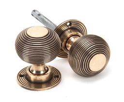 [91926] Polished Bronze Heavy Beehive Mortice/Rim Knob Set - 91926