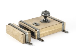 [33004] Pewter Oak Box Lock & Octagonal Knob Set - 33004
