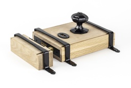 [33005] Black Oak Box Lock & Octagonal Knob Set - 33005