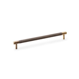 [AW810-224-AB] Alexander & Wilks Brunel Knurled T-bar Cupboard Handle - Antique Brass - Centres 224mm