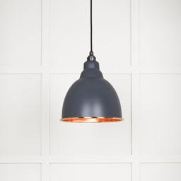 [49500SL] Hammered Copper Brindley Pendant in Slate - 49500SL