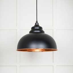 [49501EB] Hammered Copper Harborne Pendant in Elan Black - 49501EB