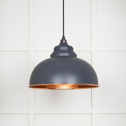 [49501SL] Hammered Copper Harborne Pendant in Slate - 49501SL