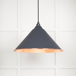 [49503SL] Hammered Copper Hockley Pendant in Slate - 49503SL