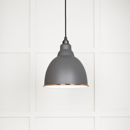 [49507BL] White Gloss Brindley Pendant in Bluff - 49507BL