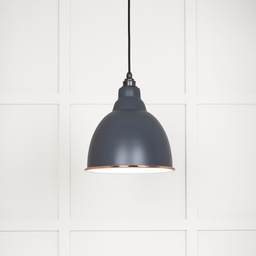 [49507SL] White Gloss Brindley Pendant in Slate - 49507SL