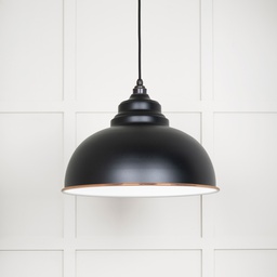 [49508EB] White Gloss Harborne Pendant in Elan Black - 49508EB