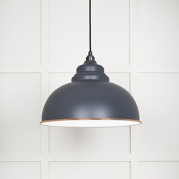 [49508SL] White Gloss Harborne Pendant in Slate - 49508SL