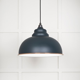 [49508SO] White Gloss Harborne Pendant in Soot - 49508SO