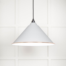 [49510F] White Gloss Hockley Pendant in Flock - 49510F