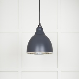 [49511SL] Hammered Nickel Brindley Pendant in Slate - 49511SL