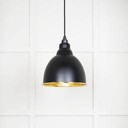 [49517EB] Hammered Brass Brindley Pendant in Elan Black - 49517EB