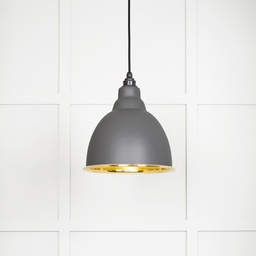 [49518BL] Smooth Brass Brindley Pendant in Bluff - 49518BL