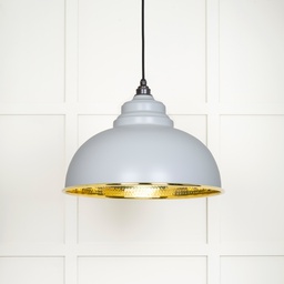 [49521BI] Hammered Brass Harborne Pendant in Birch - 49521BI