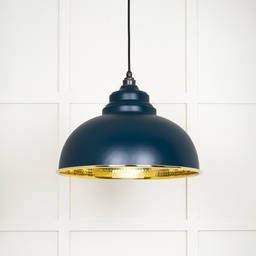 [49521DU] Hammered Brass Harborne Pendant in Dusk - 49521DU