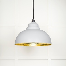 [49521F] Hammered Brass Harborne Pendant in Flock - 49521F