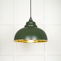 [49521H] Hammered Brass Harborne Pendant in Heath - 49521H