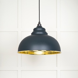 [49521SO] Hammered Brass Harborne Pendant in Soot - 49521SO