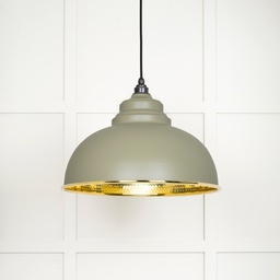 [49521TU] Hammered Brass Harborne Pendant in Tump - 49521TU