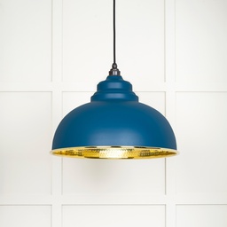 [49521U] Hammered Brass Harborne Pendant in Upstream - 49521U