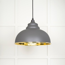 [49522BL] Smooth Brass Harborne Pendant in Bluff - 49522BL