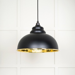 [49522EB] Smooth Brass Harborne Pendant in Elan Black - 49522EB