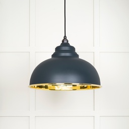 [49522SO] Smooth Brass Harborne Pendant in Soot - 49522SO