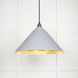 [49523BI] Hammered Brass Hockley Pendant in Birch - 49523BI