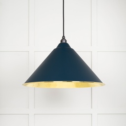 [49523DU] Hammered Brass Hockley Pendant in Dusk - 49523DU