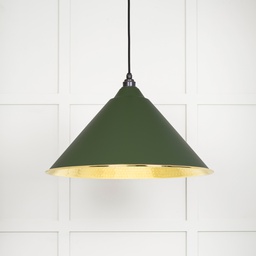 [49523H] Hammered Brass Hockley Pendant in Heath - 49523H