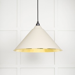 [49523TE] Hammered Brass Hockley Pendant in Teasel - 49523TE