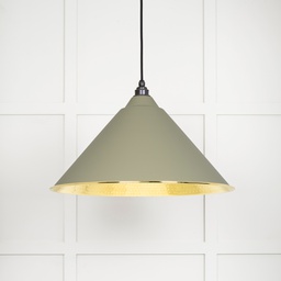 [49523TU] Hammered Brass Hockley Pendant in Tump - 49523TU