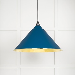 [49523U] Hammered Brass Hockley Pendant in Upstream - 49523U