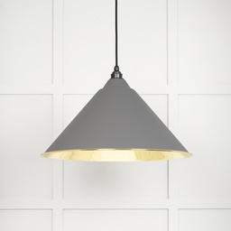 [49524BL] Smooth Brass Hockley Pendant in Bluff - 49524BL