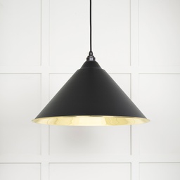 [49524EB] Smooth Brass Hockley Pendant in Elan Black - 49524EB