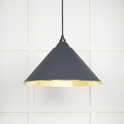 [49524SL] Smooth Brass Hockley Pendant in Slate - 49524SL