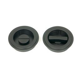 [50218] Matt Black 60mm Art Deco Round Pull - Privacy Set - 50218