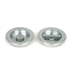 [50649] Satin Chrome 75mm Art Deco Round Pull - Privacy Set - 50649