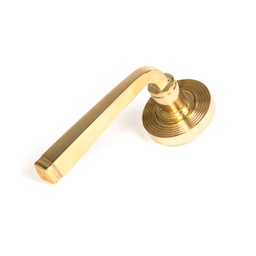 [50601] Polished Brass Avon Round Lever on Rose Set (Beehive) - Unsprung - 50601