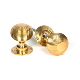 [50840] Polished Brass Heavy Beehive Mortice/Rim Knob Set - 50840